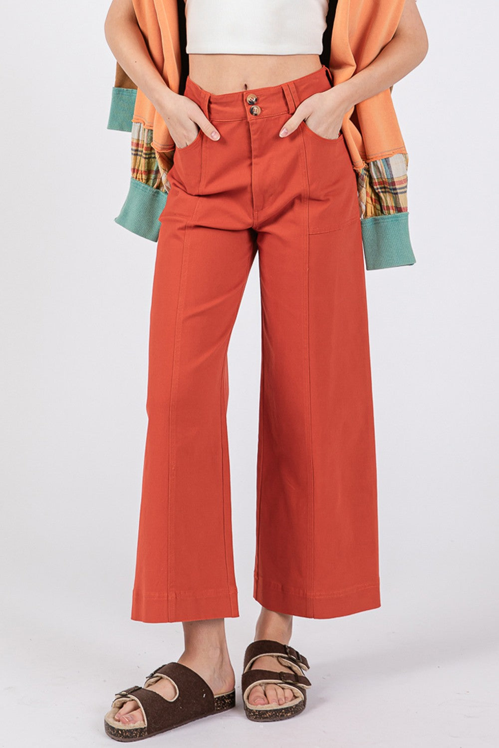 Lydia Wide Leg Cropped Pants