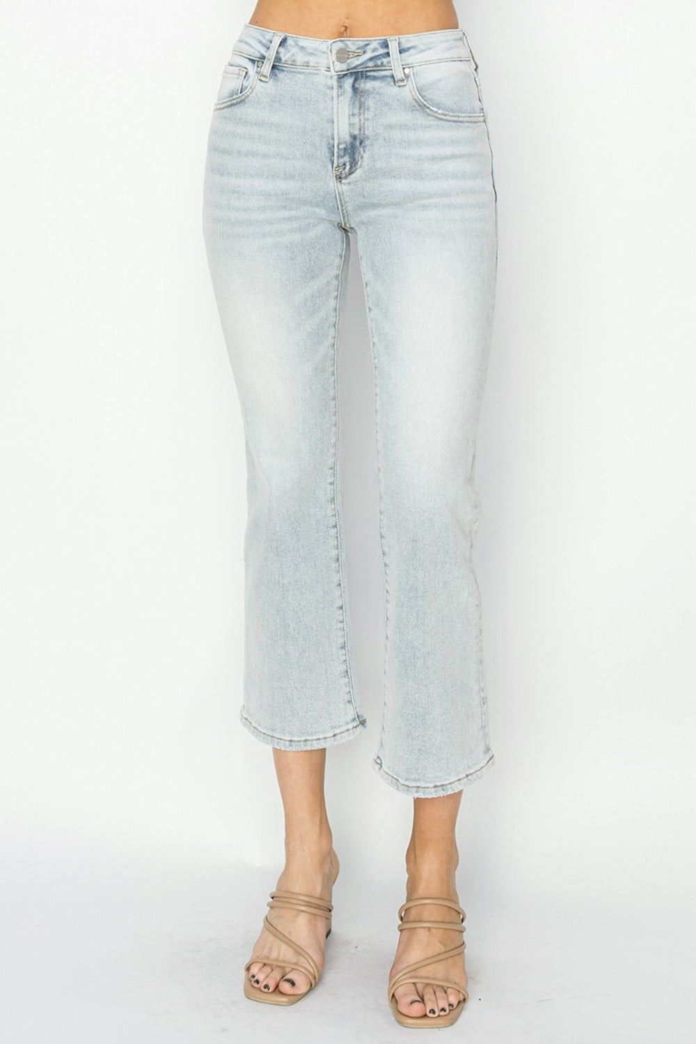 Hailey Mid-Rise Cropped Flare Jeans | Risen