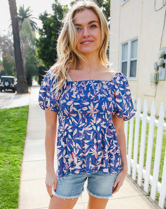 Raina Floral Smocked Top
