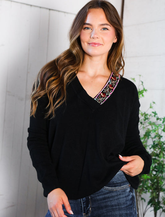 Twilight Charms Beaded Sweater