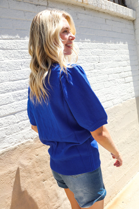 Patriotic USA Embroidered Sweater Top