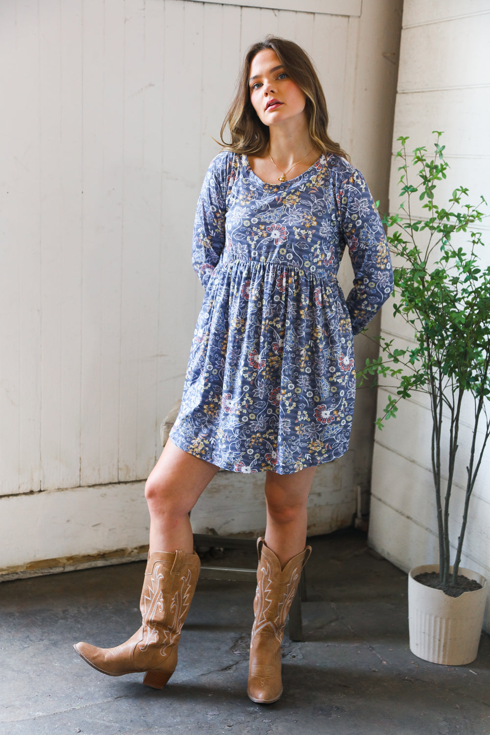 Midnight Meadows Swing Dress