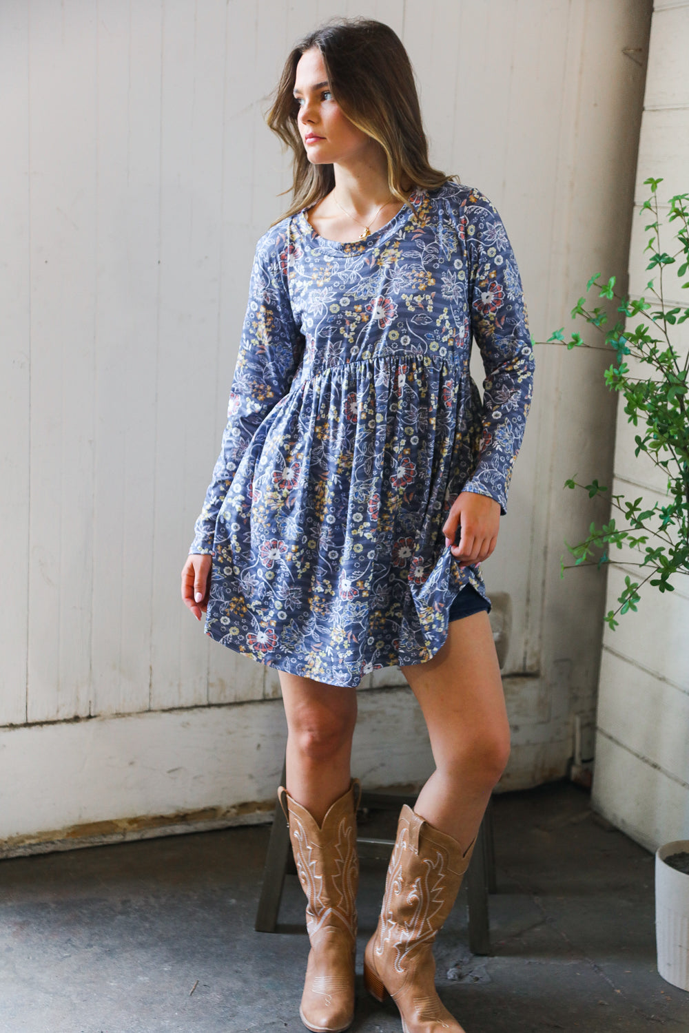 Midnight Meadows Swing Dress
