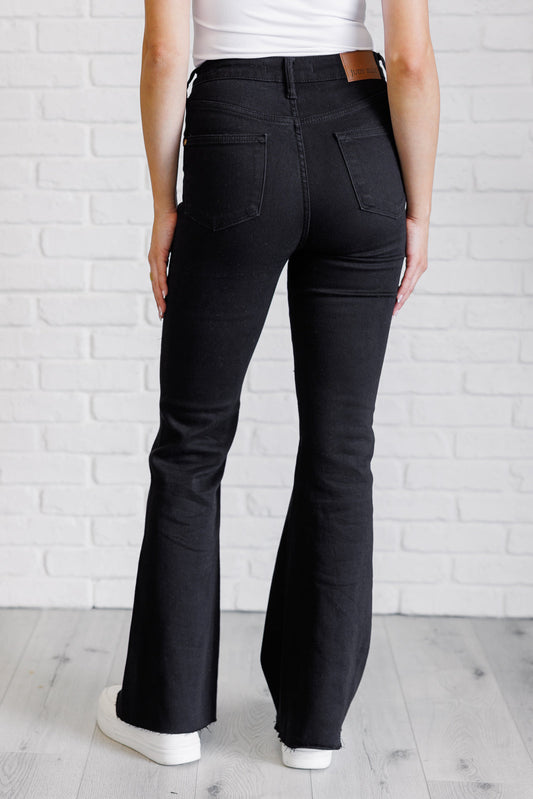 Etta High-Rise Control Top Flare Jeans | Black | Judy Blue