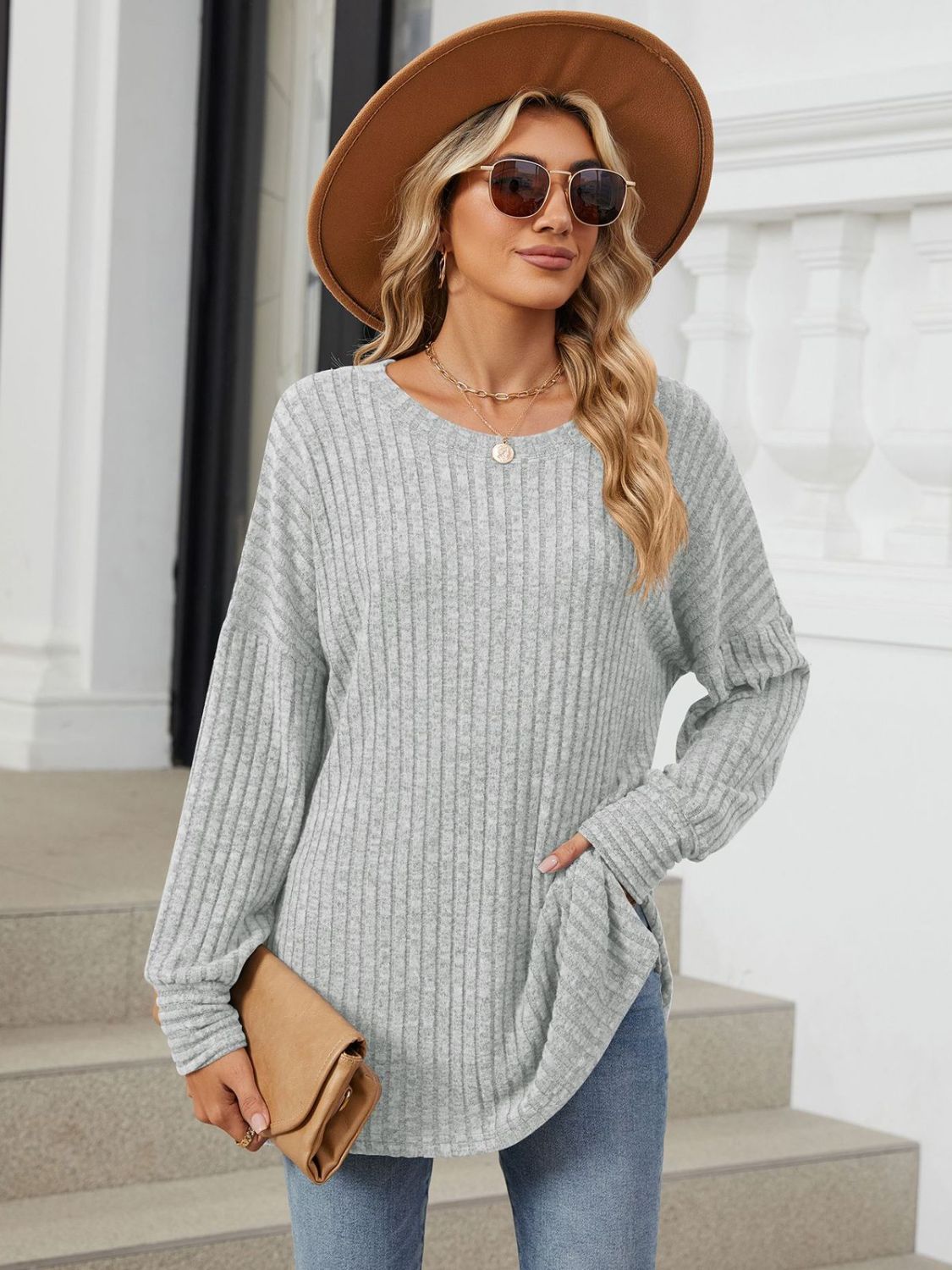 Arlet Ribbed  Long Sleeve Top