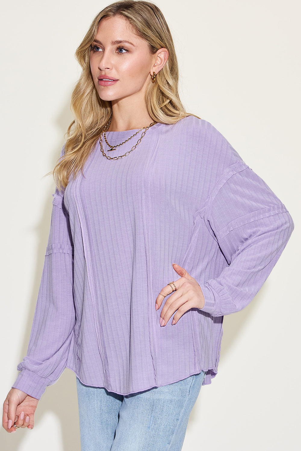 Ribbed Long Sleeve Top | Multiple Colors