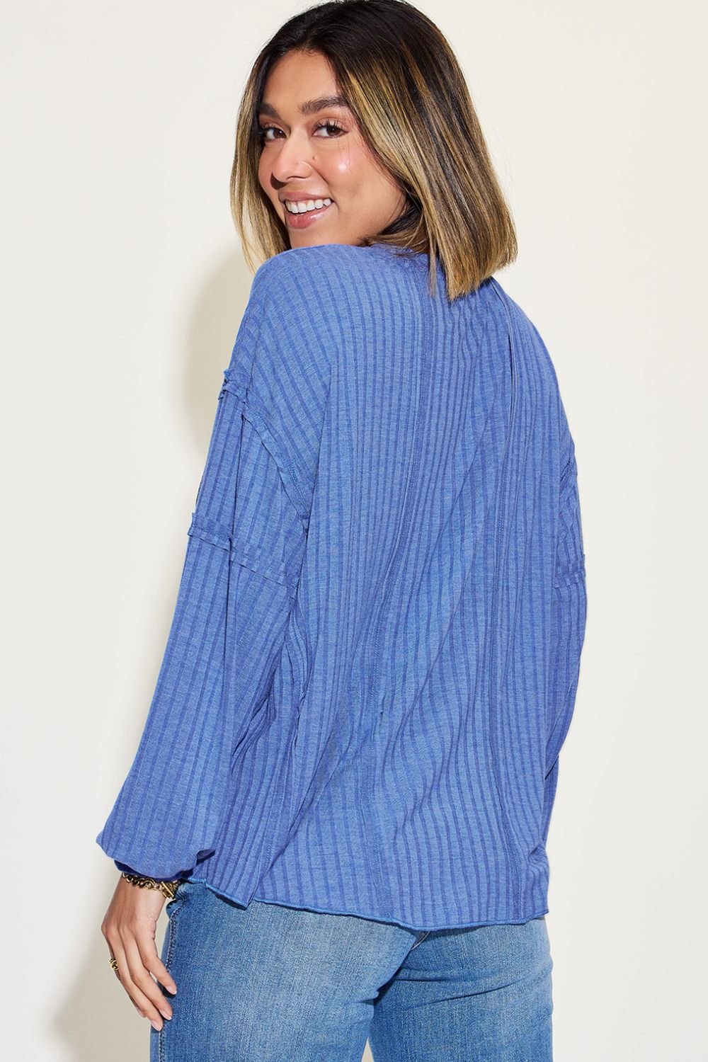 Ribbed Long Sleeve Top | Multiple Colors