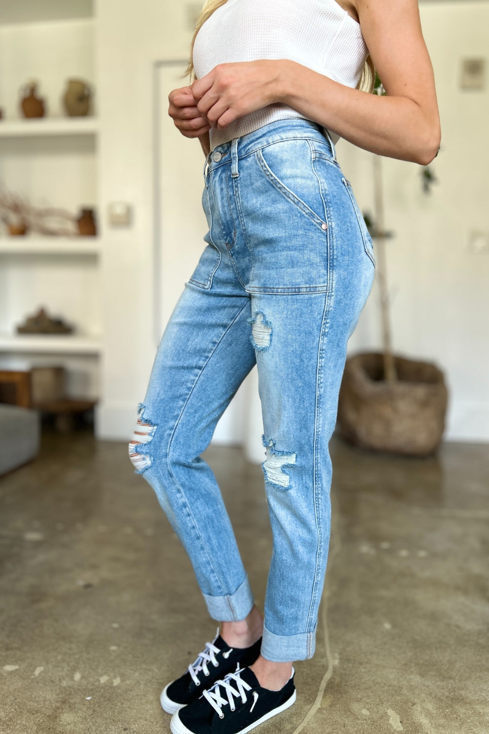 Denver Distressed Straight Jeans | Judy Blue