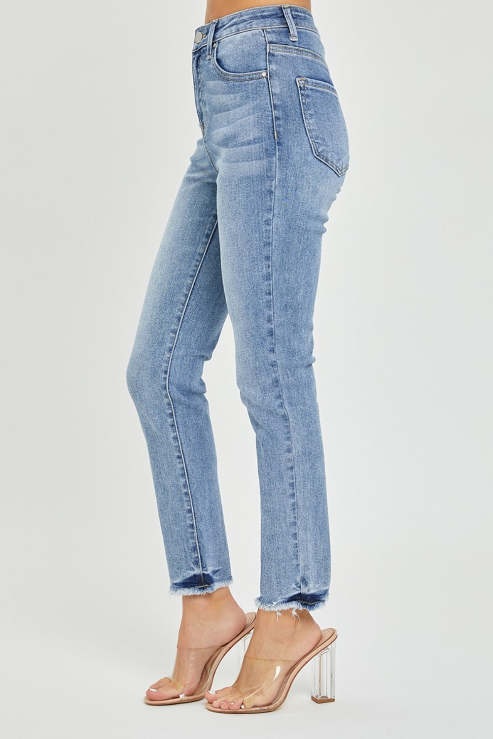 Margot High-Rise Frayed Hem Skinny Jeans | Risen
