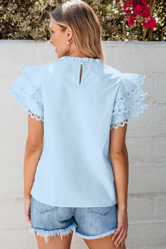 Jaylani Ruffled Eyelet Blouse | Multiple Colors