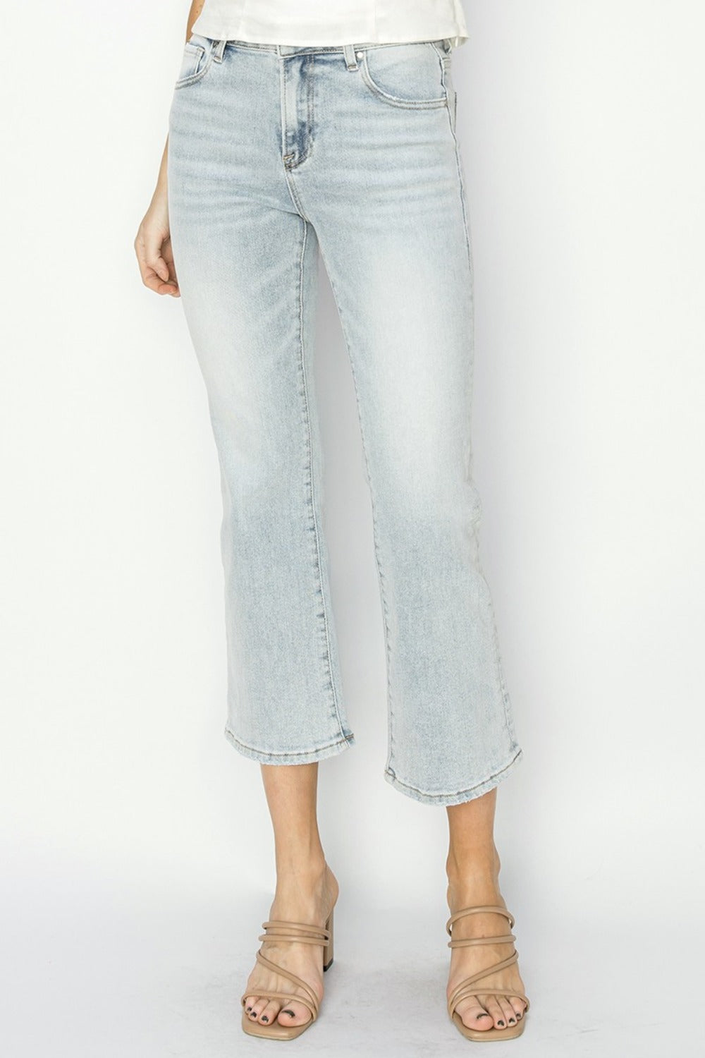 Hailey Mid-Rise Cropped Flare Jeans | Risen