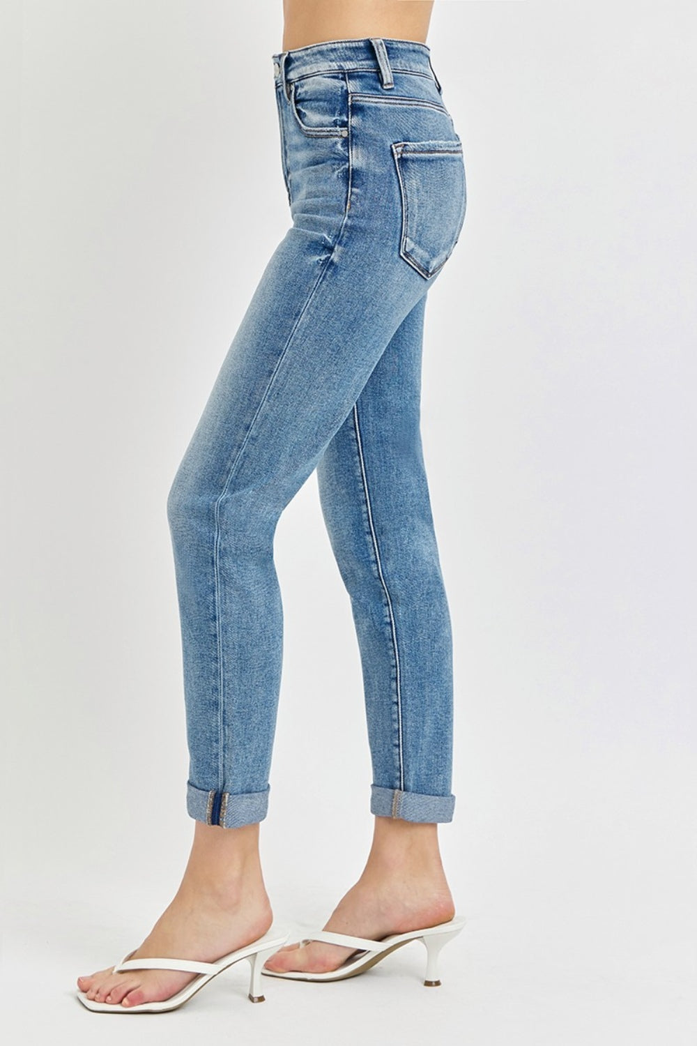 Cheyenne High-Rise Cropped Roll Up Jeans | Risen