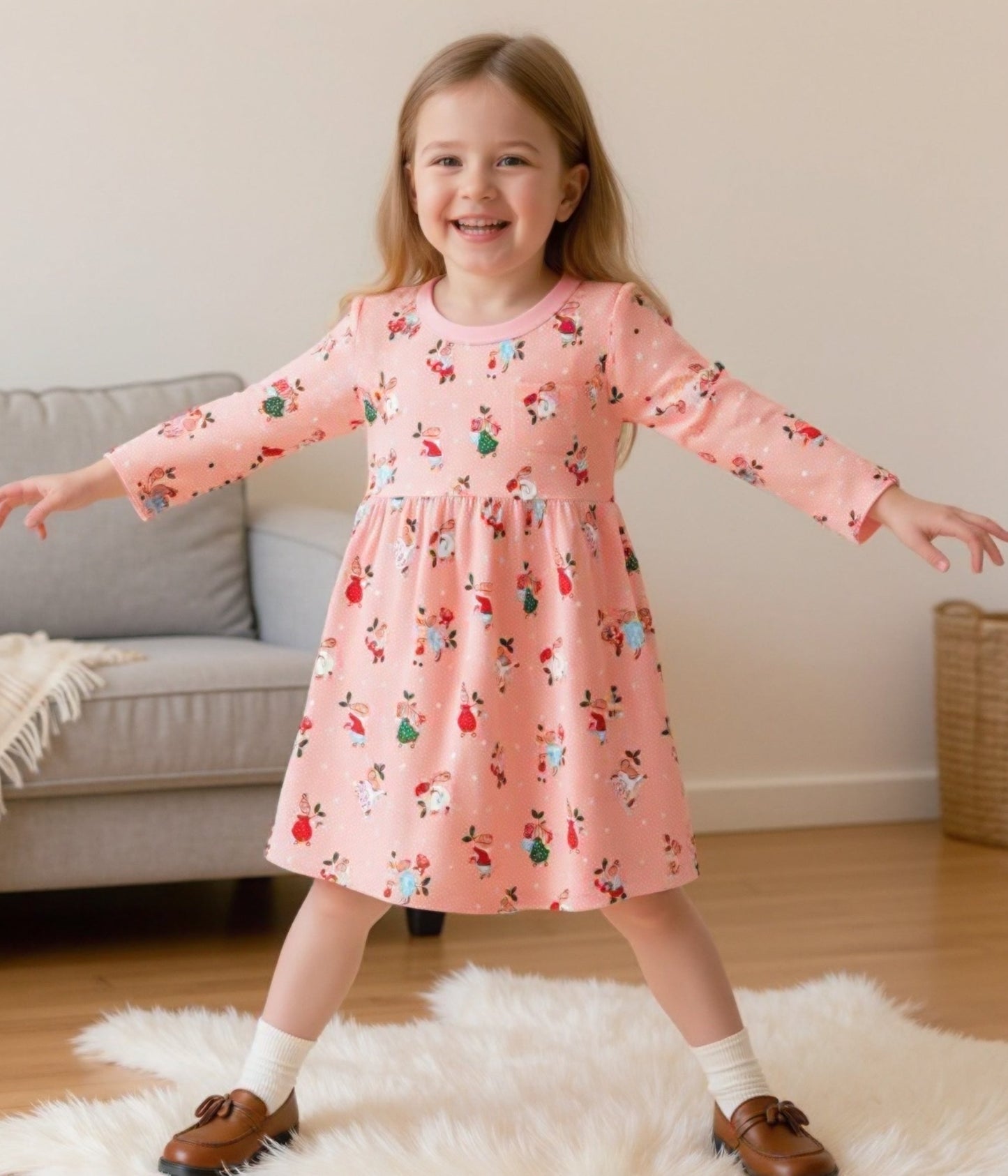Pink Christmas Dress | Kid's