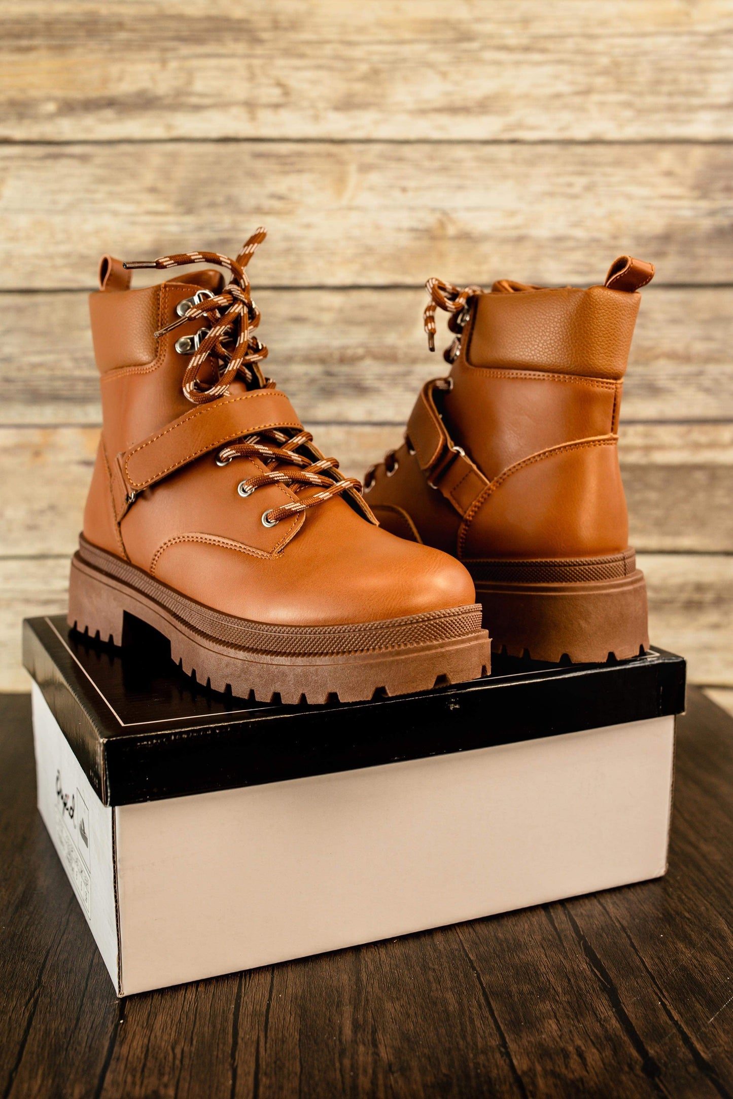 Pat Lace Up Booties | Camel