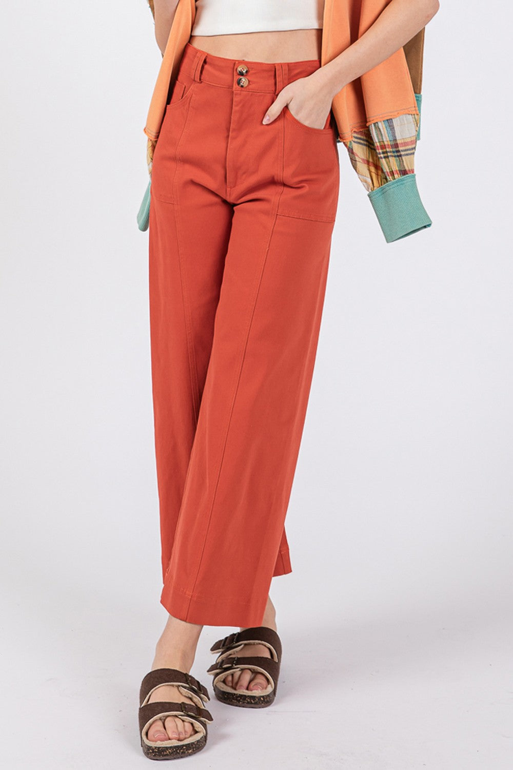 Lydia Wide Leg Cropped Pants