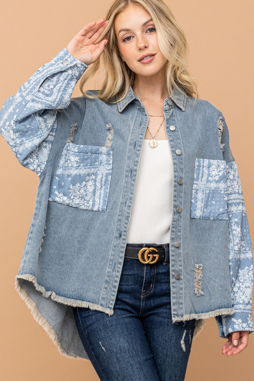 Paisley Quilted Denim Jacket