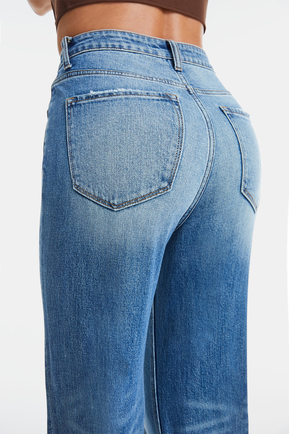 Lainey Ultra High-Waist Gradient Bootcut Jeans | Bayeas