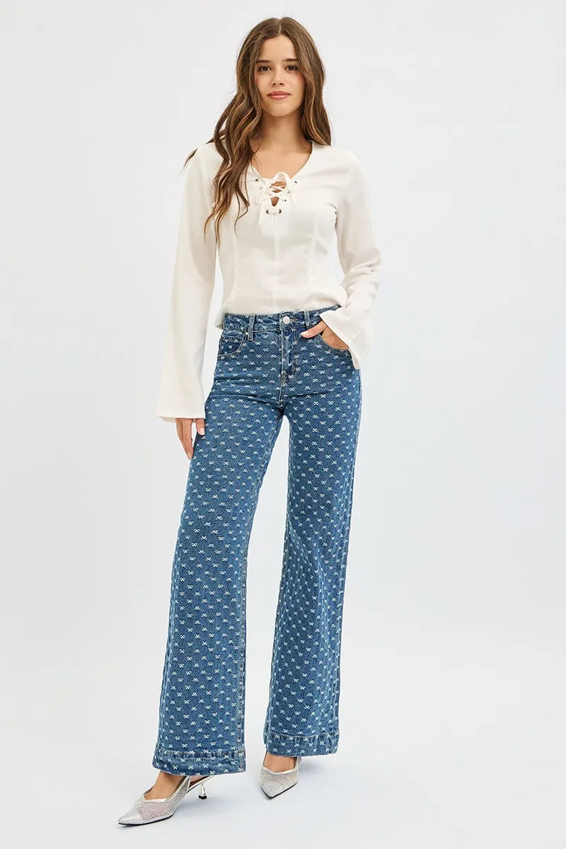 Alessandra High-Rise Embroidered Jeans | Risen