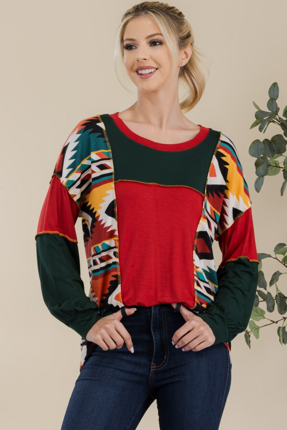 Aztec Exposed Seam Top