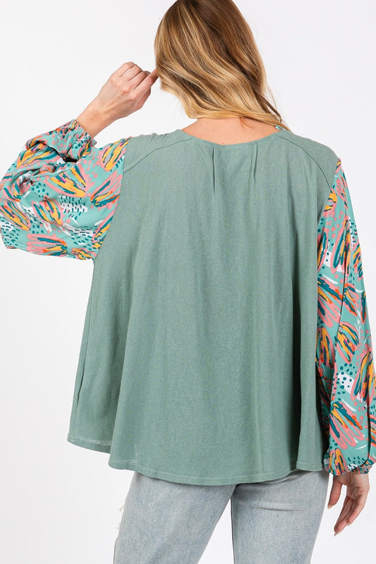 Luisa Bubble Sleeve Top