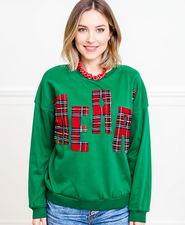 Merry Plaid Sweatshirt