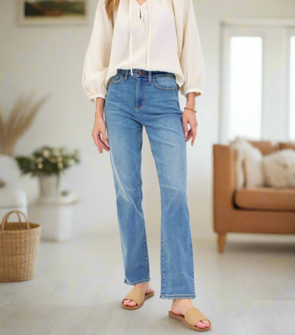 Amayah High-Waist Straight Jeans | Judy Blue