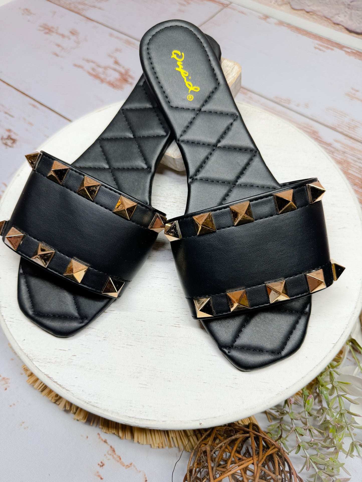 Sutton Studded Sandals | Black