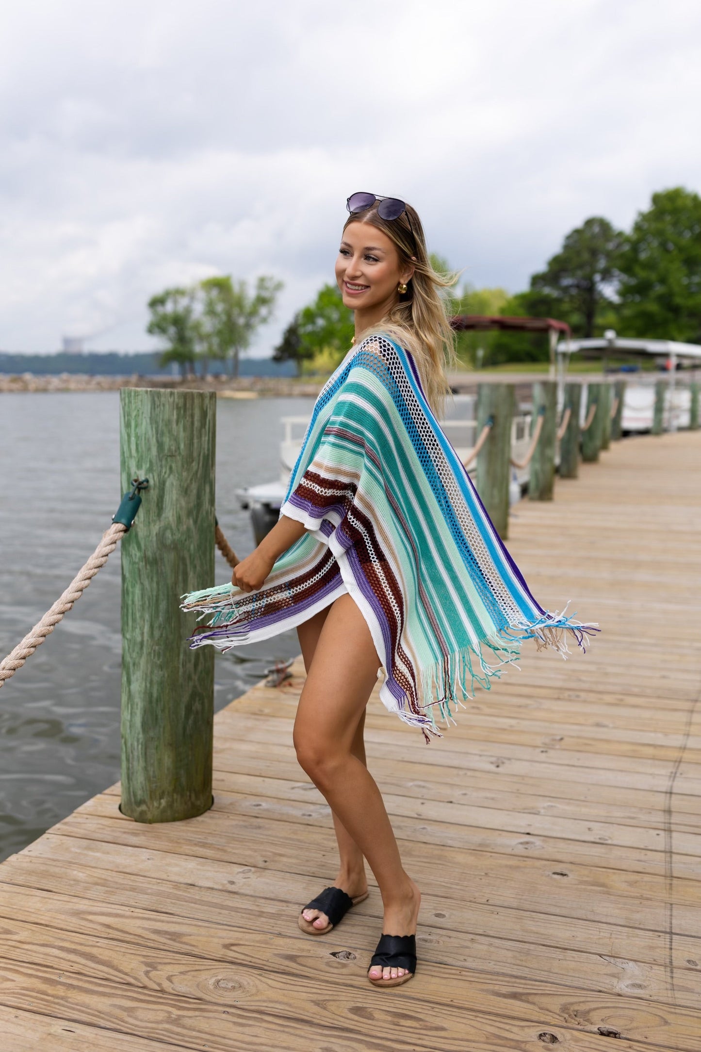 Mariana Striped Poncho | Multiple Colors