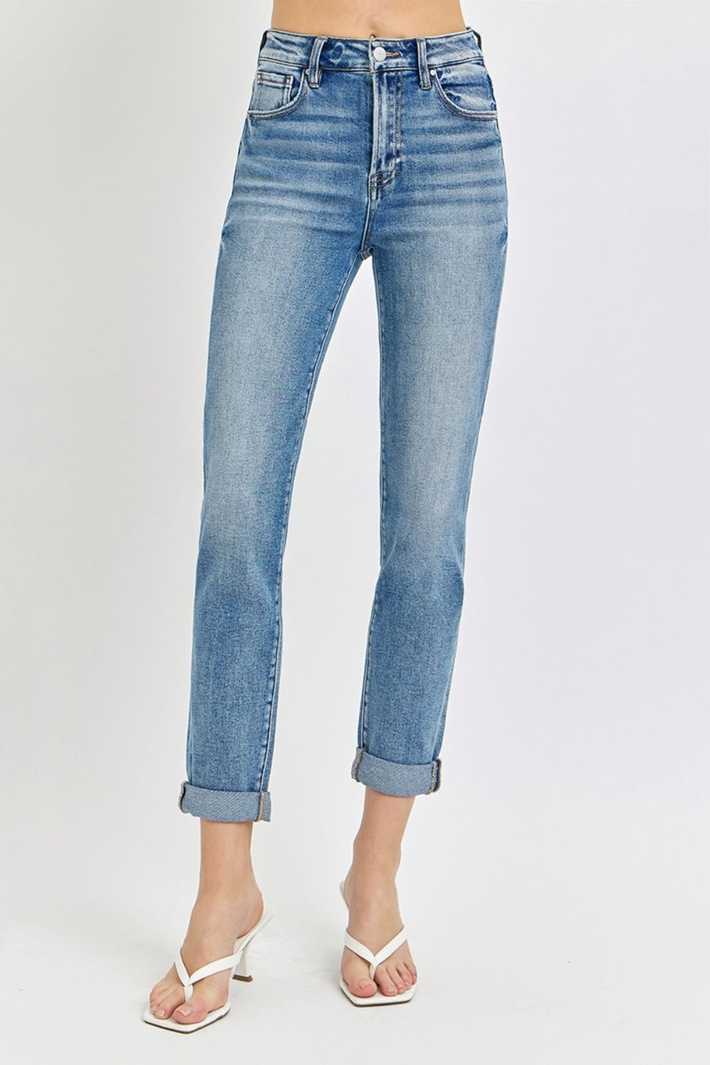 Cheyenne High-Rise Cropped Roll Up Jeans | Risen