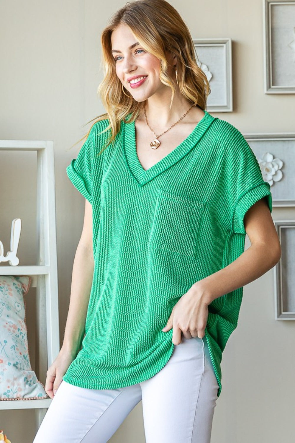 Lucky Clover Ribbed Top