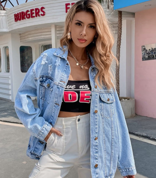 Mya Distressed Denim Jacket