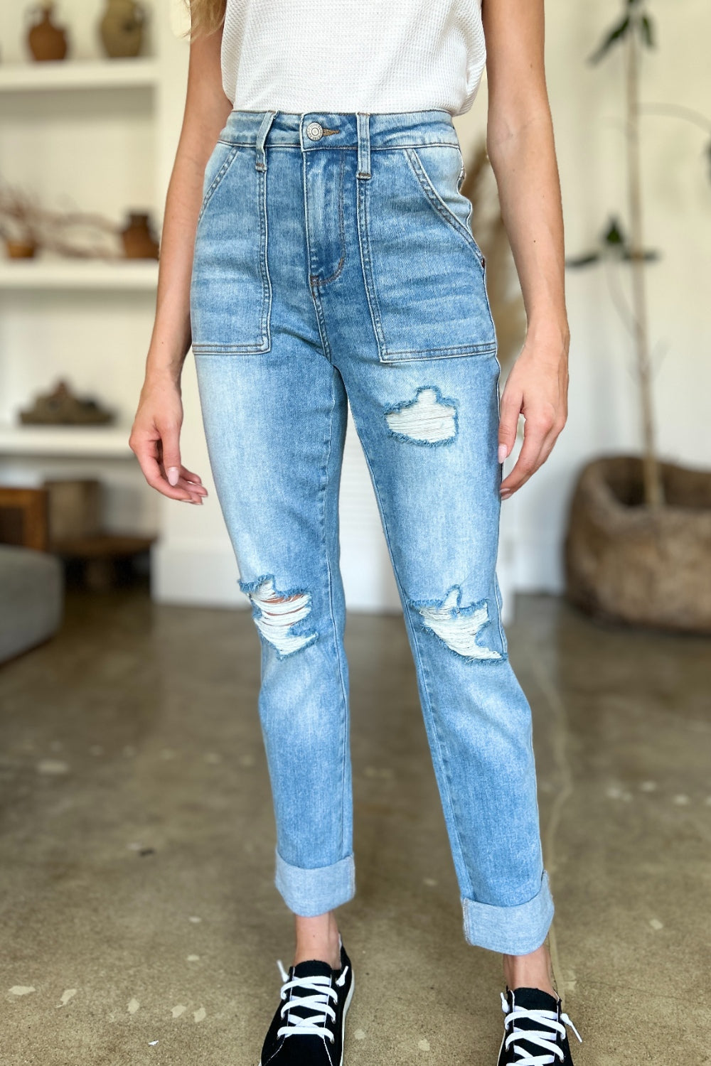 Denver Distressed Straight Jeans | Judy Blue