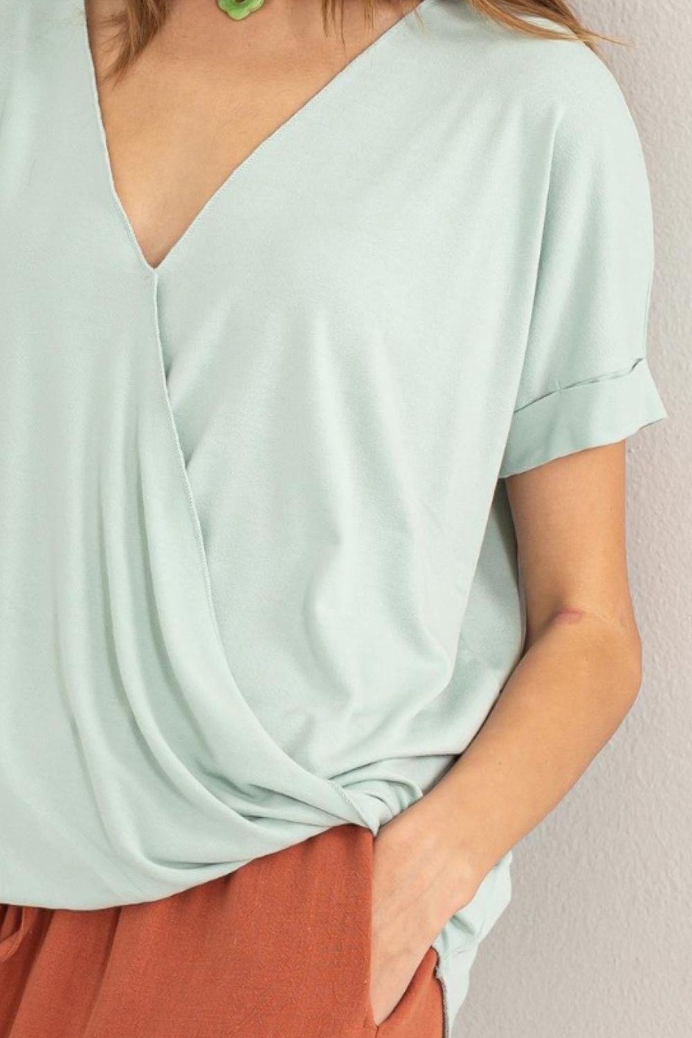 Mint to Be Surplice Top