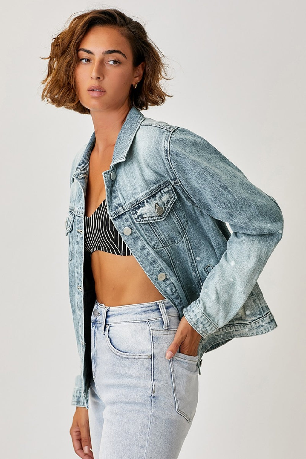 Brooklyn Ombre Washed Denim Jacket | Risen