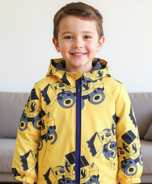 Cartoon Excavator Lightweight Hooded Jacket | Kid's