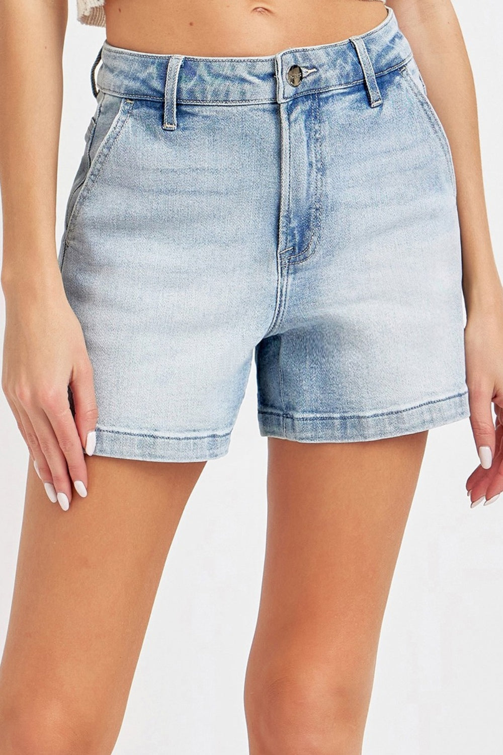 Aaliyah High-Rise Denim Shorts | Risen