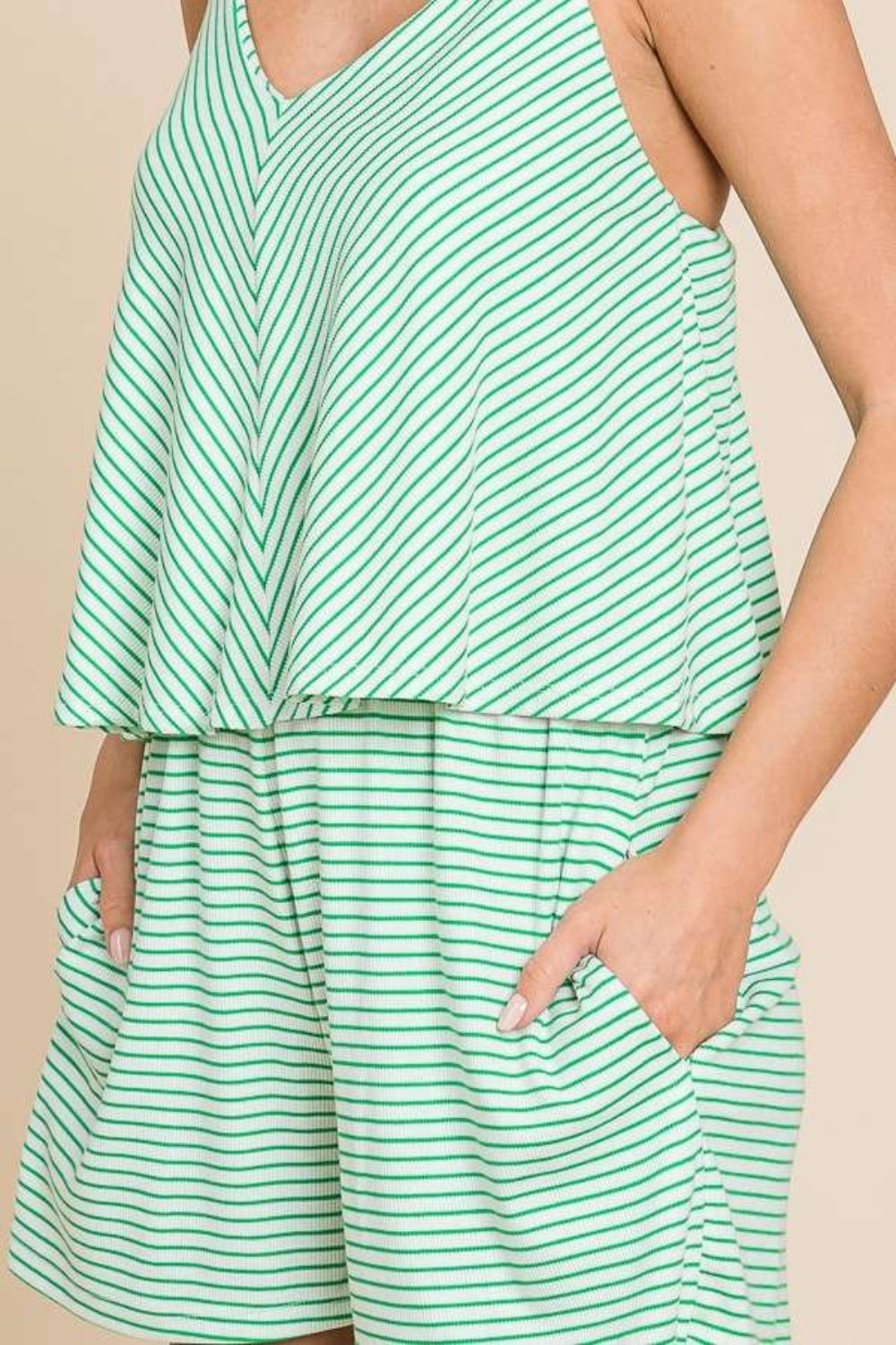 Marley Double Flare Striped Romper