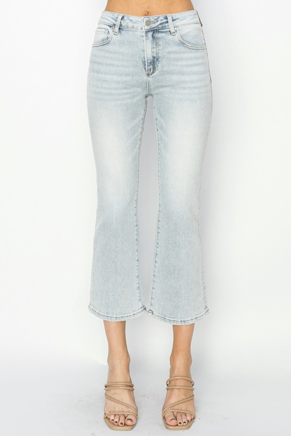 Hailey Mid-Rise Cropped Flare Jeans | Risen