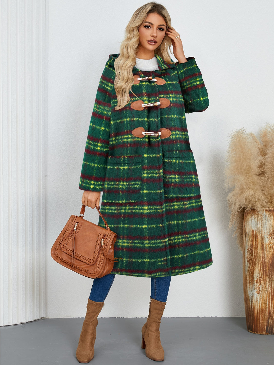 Ana Plaid Hooded Coat