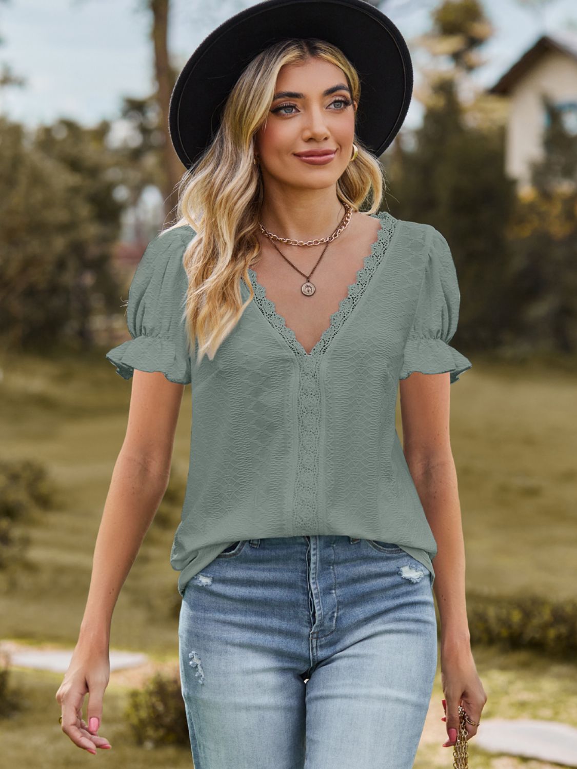 Leah Lace Blouse | Multiple Colors