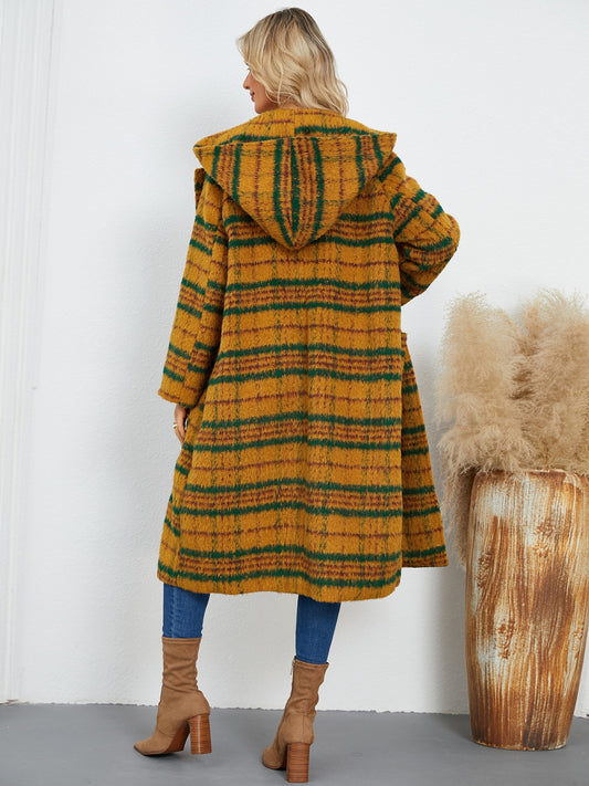 Ana Plaid Hooded Coat