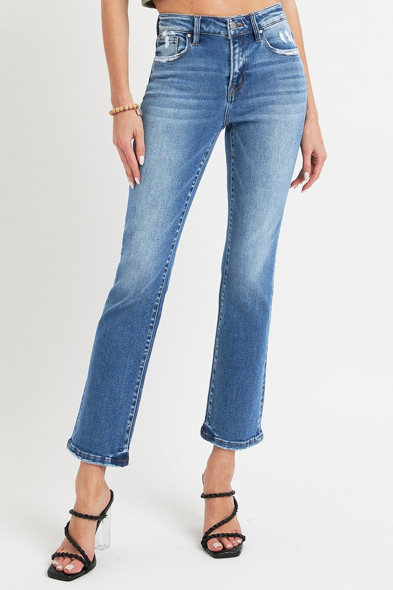 Phoenix Mid-Rise Ankle Straight Jeans | Risen