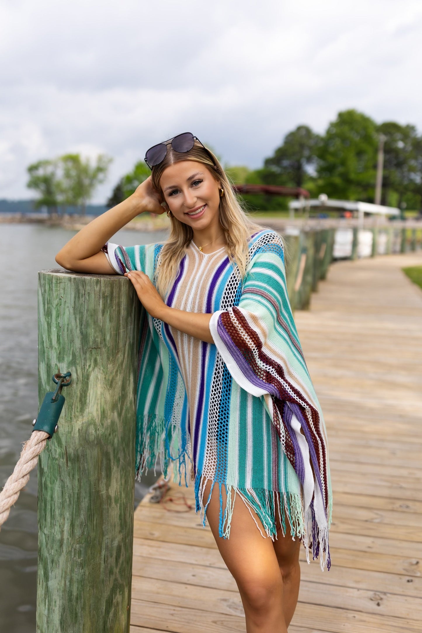 Mariana Striped Poncho | Multiple Colors