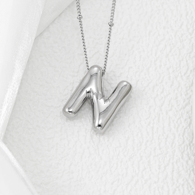 Bubble Letter Pendant Necklace