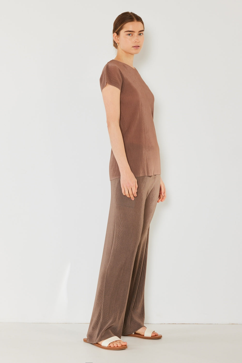 McKenna Pleated Elastic-Waist Wide Leg Pants