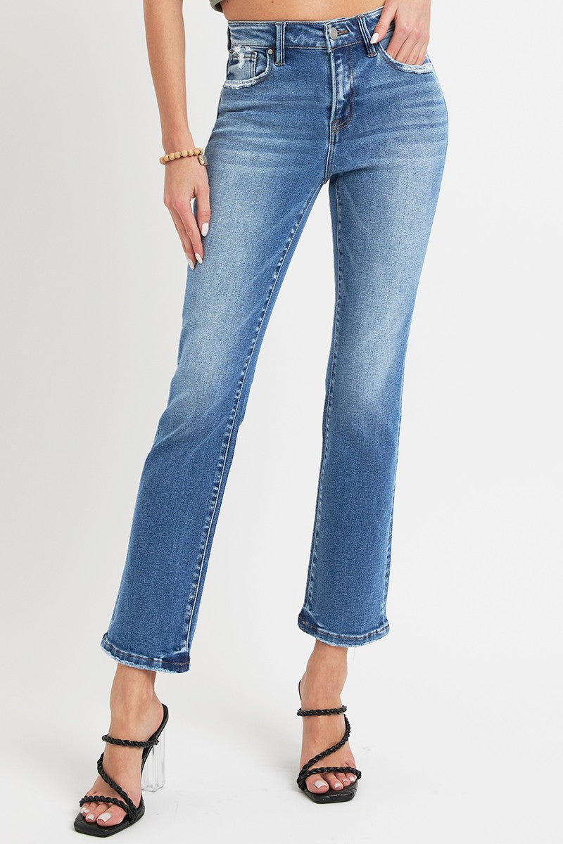 Phoenix Mid-Rise Ankle Straight Jeans | Risen