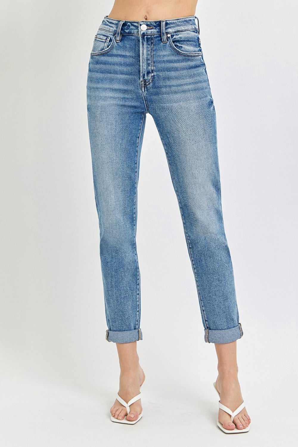 Cheyenne High-Rise Cropped Roll Up Jeans | Risen