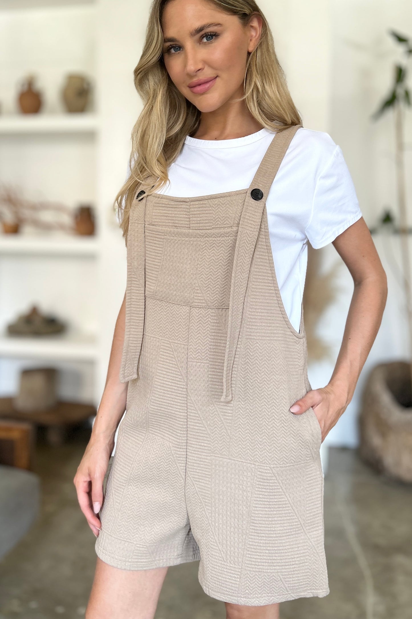 Lia Textured Sleeveless Romper | Multiple Colors