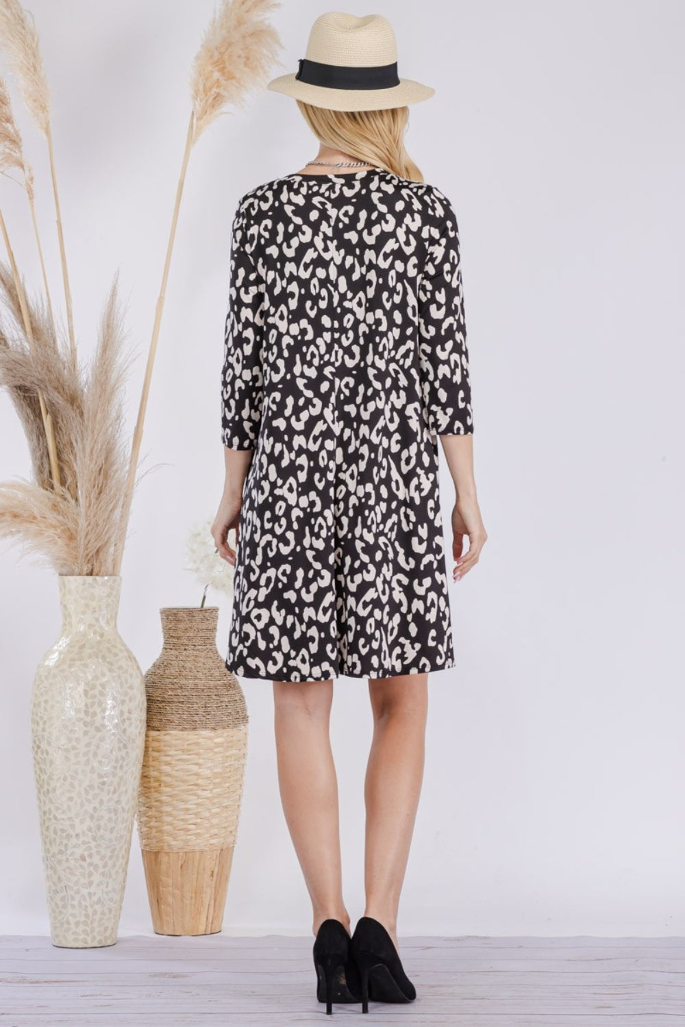 Leopard Three-Quarter Dress