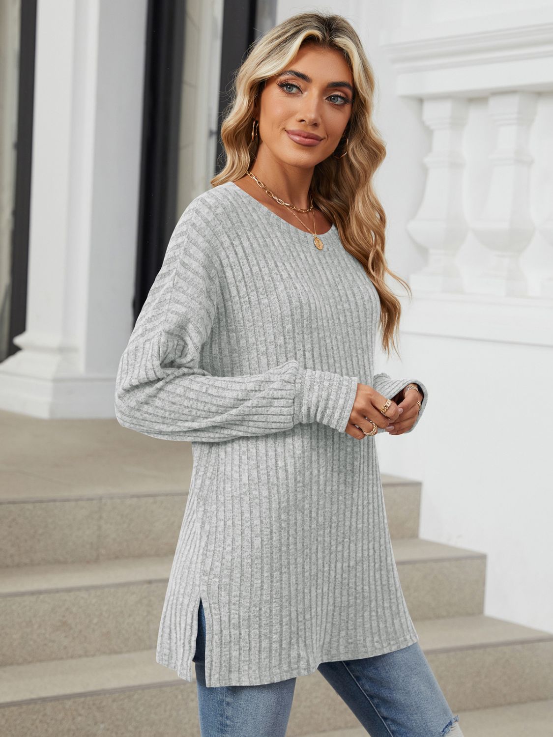 Arlet Ribbed  Long Sleeve Top